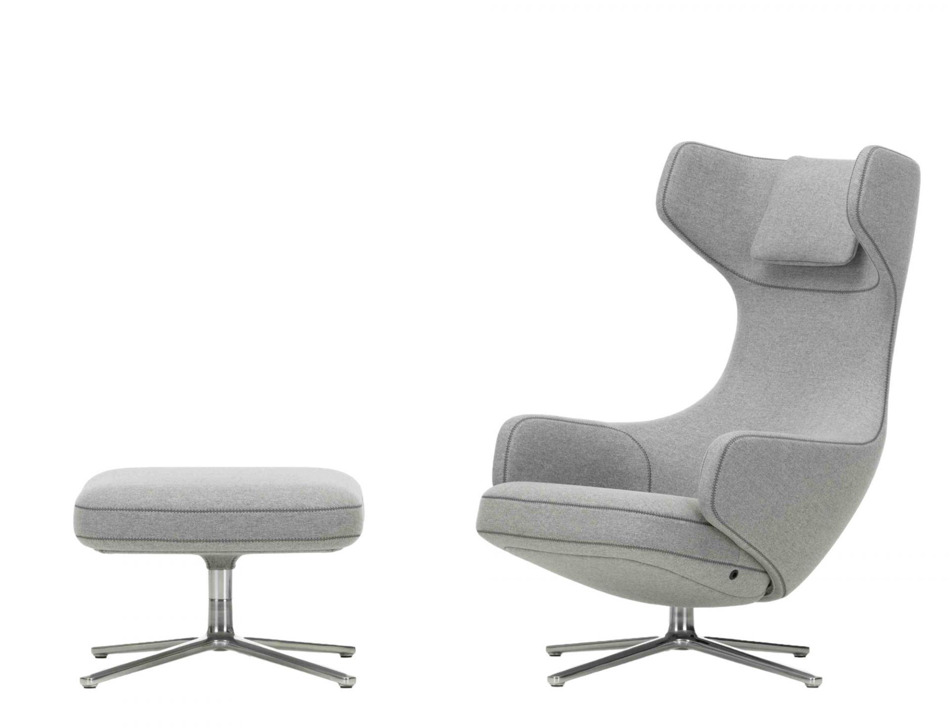 Grand Repos Sessel & Ottoman Vorzugskombination Vitra Cosy Kieselstein 40 cm